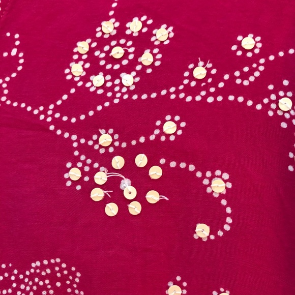 Rayon Decorated top Raspberry Red M - Picture 4 of 8
